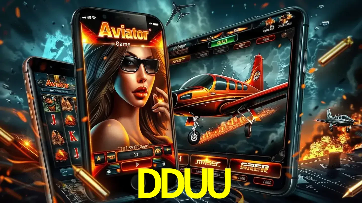 O popular jogo de apostas Aviator exibido em vários celulares e tablets, mostrando a interface emocionante e a ação de voo disponíveis para jogar agora no DDUU.