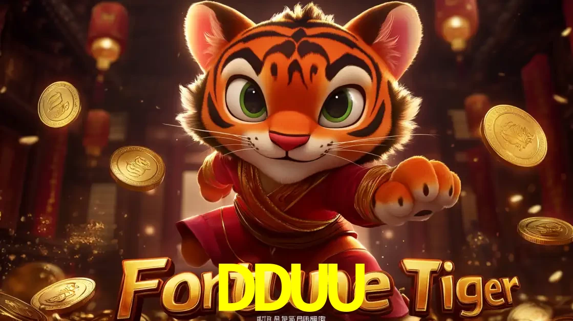 O carismático mascote do jogo de slot Fortune Tiger, um tigre fofo em pose de artes marciais, pronto para trazer sorte e multiplicadores de ganhos no cassino online DDUU.